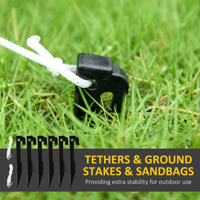 Outsunny 8FT Christmas Inflatable Gingerbread Man with Candy Cane and Three Gift Bags, Christmas Blow Up Outdoor LED Display for Garden Party