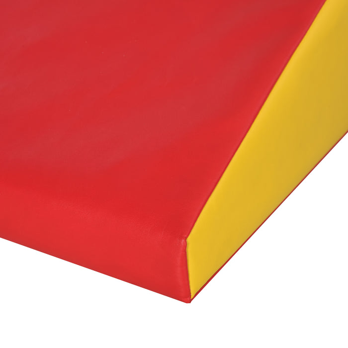 HOMCOM 2 Piece Soft Play Set for Toddler Climb and Crawl, for 12-36 Months, Red | Aosom UK