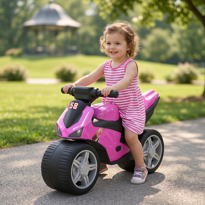 AIYAPLAY Balance Bike with Music Extra-Wide Wheels Toddler Bike for Boys Girls Pink