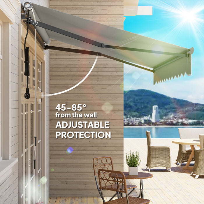 Outsunny 3 x 2.5m Electric Awning with Remote Controller, Aluminium Frame DIY Retractable Awning, UV30+ Sun Shade Canopy for Garden Patio Deck Door Window, Light Grey