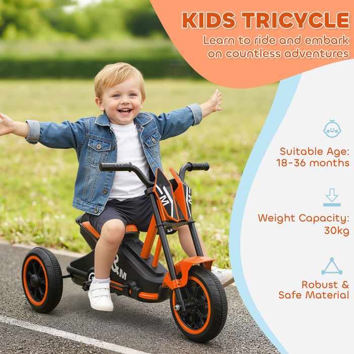 AIYAPLAY Kids Tricycle Baby Trike, Kids Trike with Pedal, 3 Wheel Toddler Balance Bike for Indoor Outdoor Use, Orange