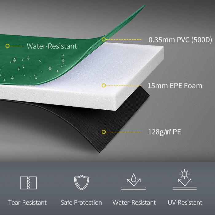 HOMCOM 12FT Trampoline Spring Cover, Plastic Trampoline Pad Replacement Safety Guard, Green