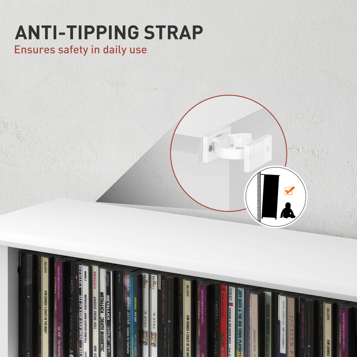 HOMCOM 360 CD/185 DVD/185 Blu-ray Storage Unit - White