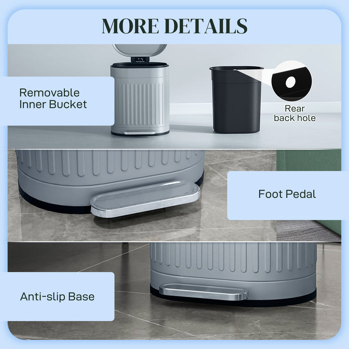 20 Litre Pedal Bin - Fingerprint-Proof Metal Kitchen Trash Can with Soft-Close Lid and Removable Inner Bucket - Ideal for Home or Office Waste Management