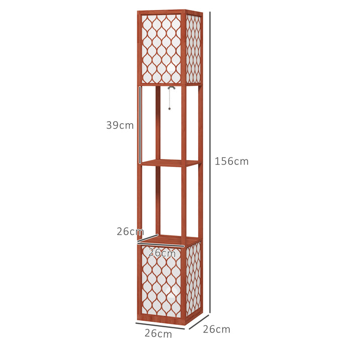 HOMCOM Duo Light Floor Shelves - Brown