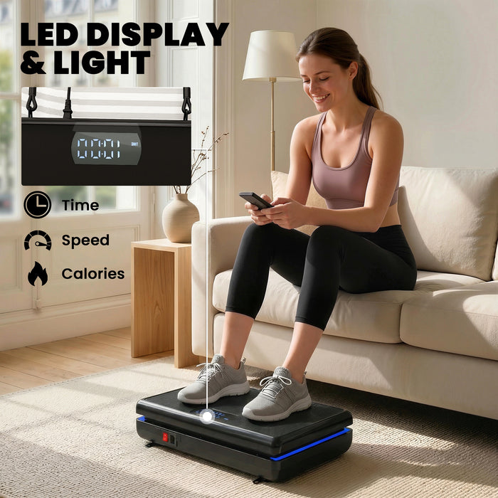 SPORTNOW Vibration Plate Exercise Machine with 120 Speed Levels, 5 Programs, Quiet Vibrating Plate with Resistance Bands