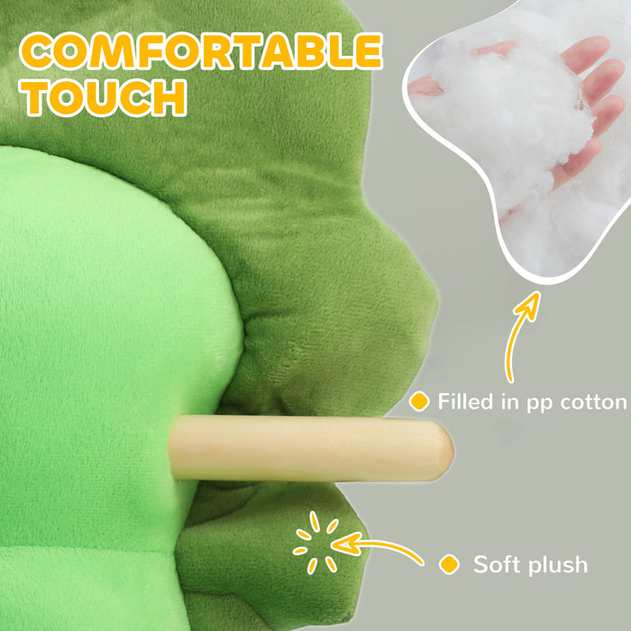 AIYAPLAY Dinosaur Design Rocking Horse with Animal Sound, Safety Belt, Wooden Base, for Toddlers 18-36 Months | Aosom UK