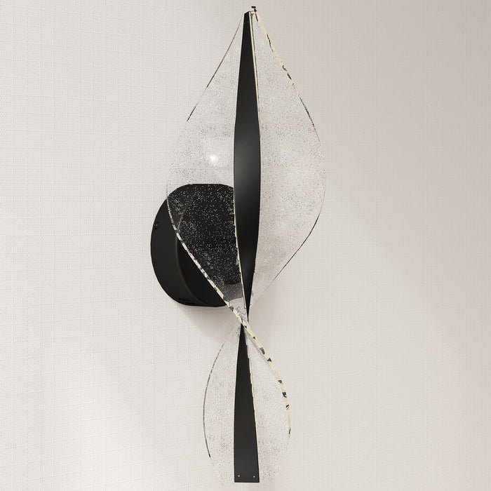 HOMCOM Led Wall Lamp 2 Pack, 13W Modern Indoor Spiral Wall Light, Colour Temperature Adjustable 3000K/4000K/6500K, for Bedroom, Living Room, Hallway, Stairs, Black