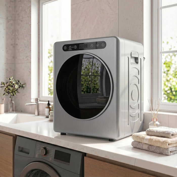 HOMCOM 5kg Compact 40-60℃  Tumble Dryer - Silver Tone