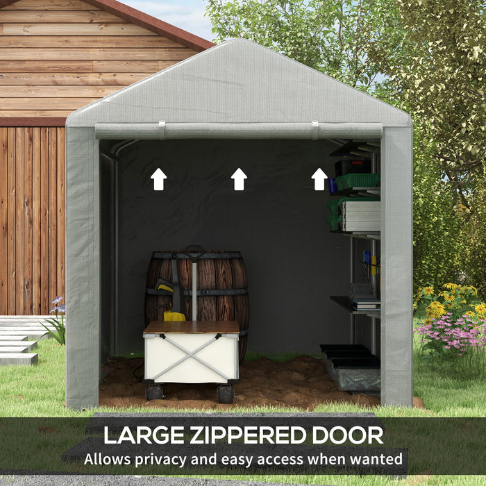 Outsunny 1.6 x 2.2m Garden Storage Shed Tent, with Accessories - Light Grey