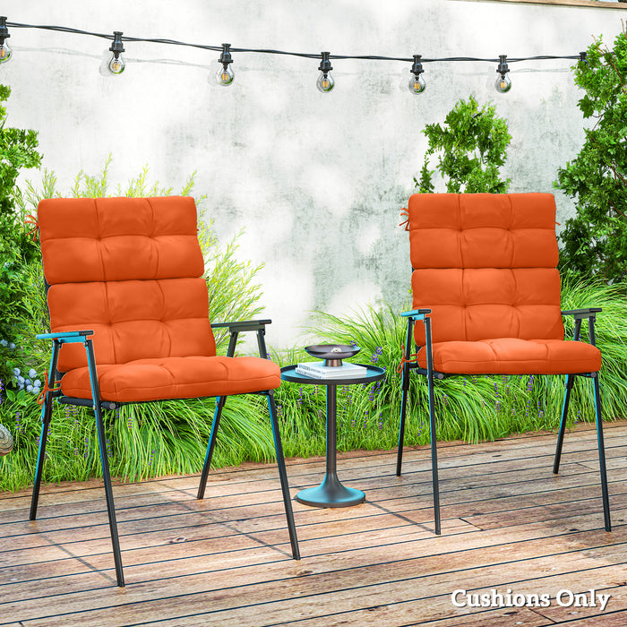Outsunny Set of Two Padded Outdoor Seat Cushions - Orange