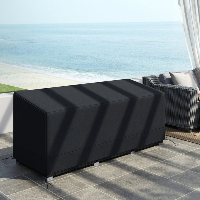 Outsunny Rectangular Patio Furniture Cover for 3 Seater Sofa Bistro Set, Water UV Resistant Protection 600D Oxford Fabric Rattan Lounge Clean Cover, 190 x 72 x 76cm, Black
