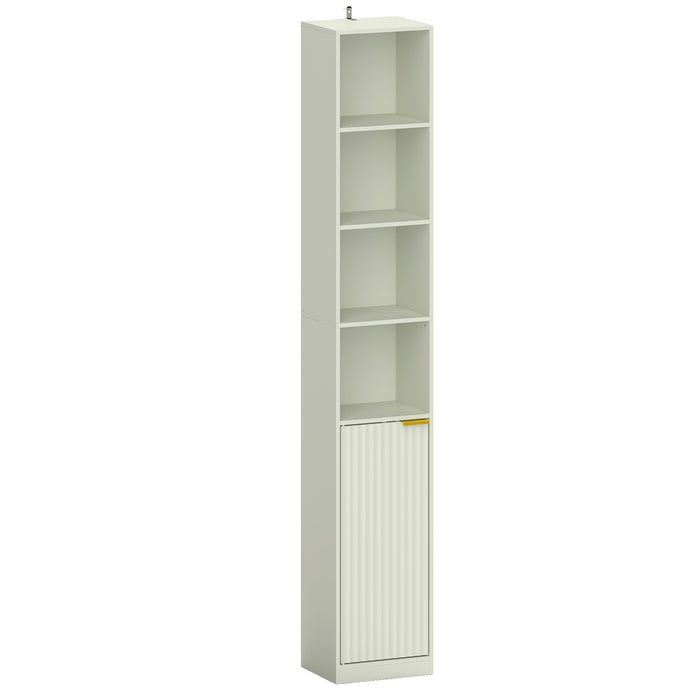 HOMCOM Bookcase Adjustable Shelf Bookshelf Anti-Tip Hardware 6-Tier Storage Cabinet Light Green