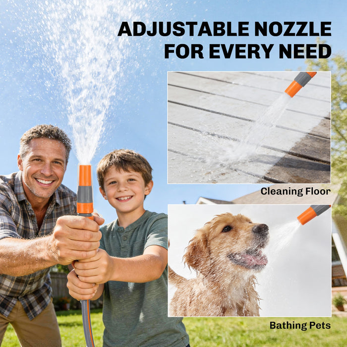 Outsunny Retractable Hose Reel Wall Mounted, 40+2m Garden Hose Pipe Reel with Auto Retraction, Self-Locking, Orange