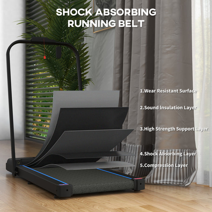 2.5HP Walking Pad Treadmill - Folding Design with Remote Control & LED Display, 1-6km/h Speed Range - Ideal for Home Gym & Office Workouts, Sleek Blue Color