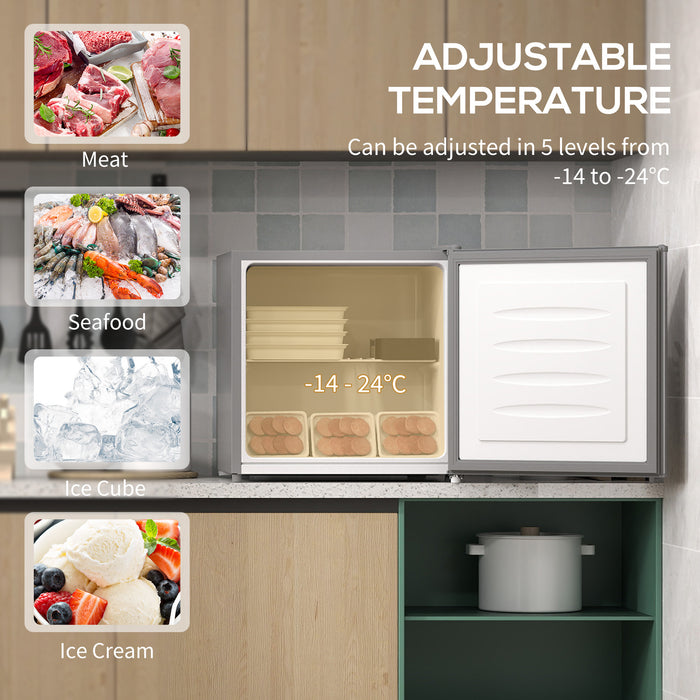 HOMCOM 35L Mini Freezer, -24℃ to -14℃ Temperature - Grey | Aosom UK