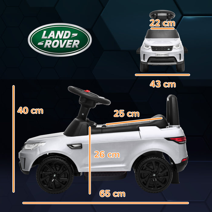 AIYAPLAY 2 in 1 Land Rover Licensed 6V Kids Electric Ride On Car Sliding Car w/ Headlights Music, for 18-60 Months White | Aosom UK