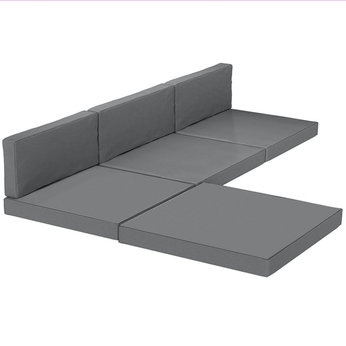 Outsunny 7-Piece Patio Furniture Cushions, Outdoor Loveseat Cushion with Removable Covers for Rattan Furniture, 60x60 cm, Dark Grey