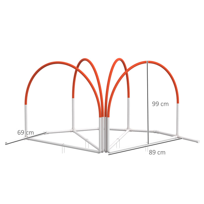 PawHut Dog Agility Equipment Set, Dog Agility Training Equipment for Dogs w/ Oxford Carry Bag, 4 PCS Weave Poles Orange | Aosom UK