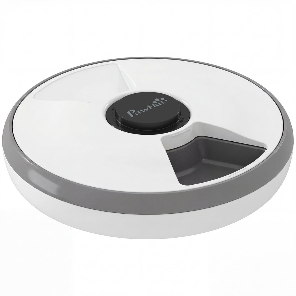 PawHut Automatic Cat Feeder Programmable Timer for Dry Wet Food Cat Food Dispenser with Ice Pack for 6 Meals