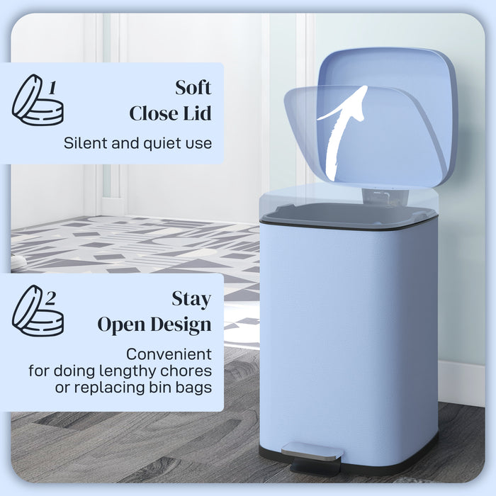 20 Litre Pedal Bin - Fingerprint Proof Metal Kitchen Trash Can with Soft-Close Lid and Removable Inner Bucket - Ideal for Home and Office Waste Management