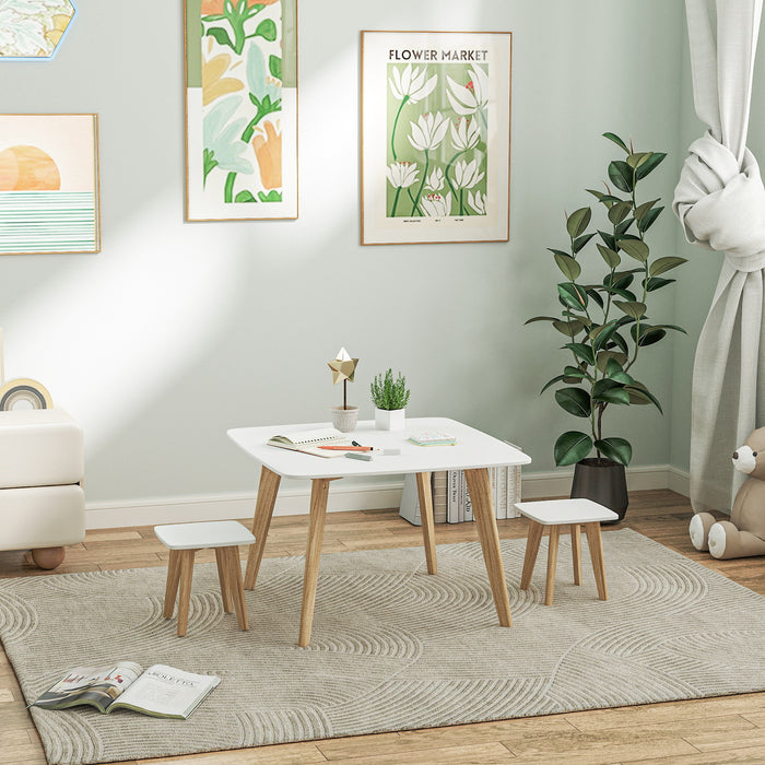 AIYAPLAY Kids Table and Chair Set, 3 Pieces Toddler Furniture Set for Playroom, Bedroom, Boys and Girls Aged 3-8 Years | Aosom UK