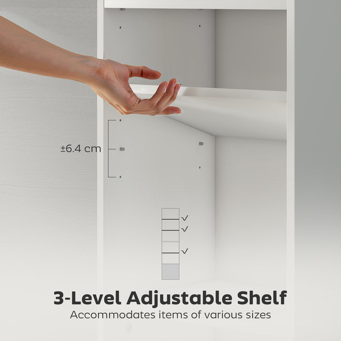 HOMCOM 6-Tier 156 cm Tall Bookcase - White