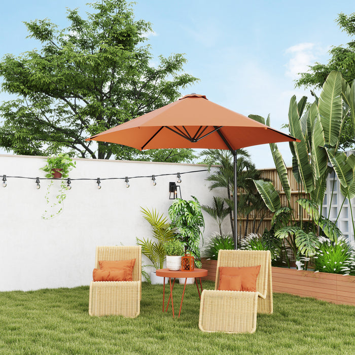 Outsunny 2.5M Garden Cantilever Parasol, Offset Roma Patio Umbrella Hanging Sun Shade Canopy Shelter with 360° Rotation and Cross Base, Orange