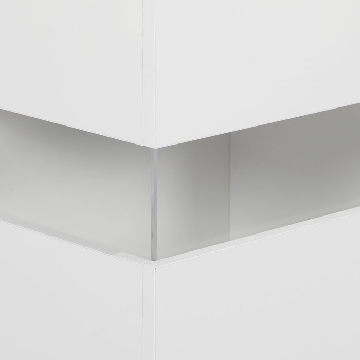 HOMCOM LED Light Sideboard - High Gloss White