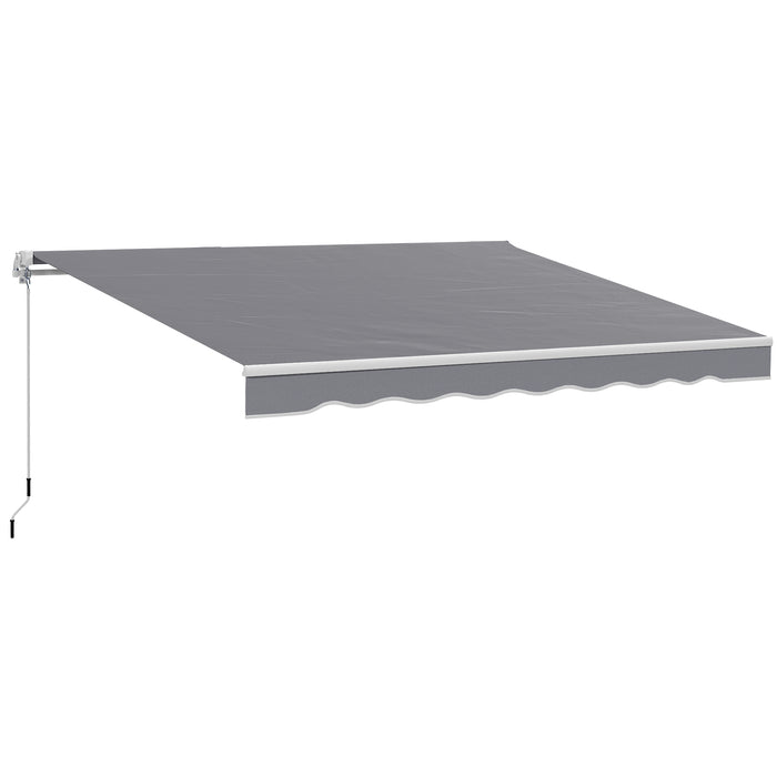 Outsunny Garden Retractable Awning - Dark Grey