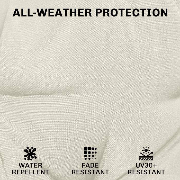 Outsunny Outdoor Chair Seat Cushions Set of 2, Garden Chair Cushions with 7cm Thick Foam & Ties, Cream White