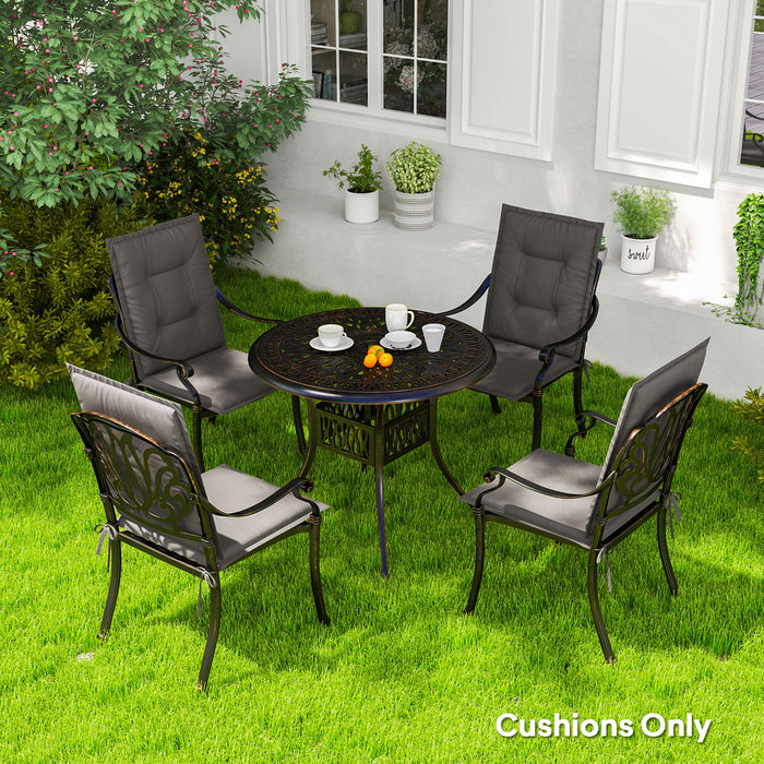 Outsunny Set of Four Padded Garden Seat Cushions - Charcoal Grey