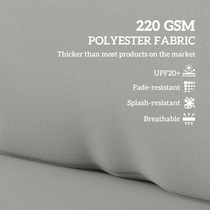 Outsunny 2 Seater Pallet Furniture Cushions Pallet Cushions, UPF20+ 220gsm Fabric, 20 cm Thick Outdoor Seat Pads, Light Grey