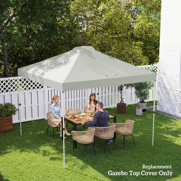 Outsunny Gazebo Roof Replacement UV50+ Waterproof Pop Up Canopy Cover with 8 Drainage Holes 3 x 3 m White