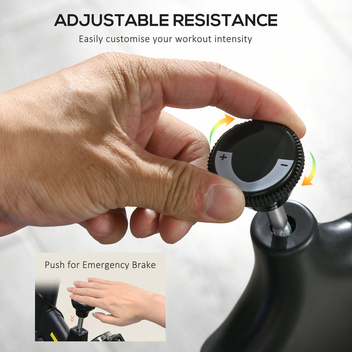 Indoor Cycling Exercise Bike - Adjustable Seat & Resistance Home Gym Stationary Bike, Yellow - Ideal for Cardio Workouts & Fitness Training