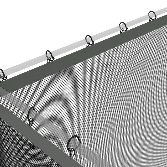 Outsunny 352 x 207cm Universal Replacement Mesh Sidewall Netting for Patio Gazebos and Canopy Tents, (Sidewall Only) Dark Grey