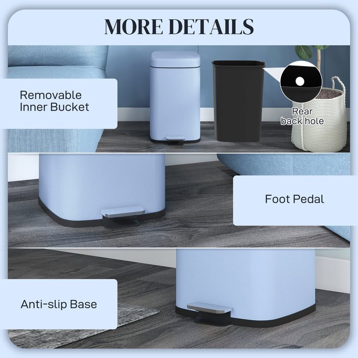20 Litre Pedal Bin - Fingerprint Proof Metal Kitchen Trash Can with Soft-Close Lid and Removable Inner Bucket - Ideal for Home and Office Waste Management
