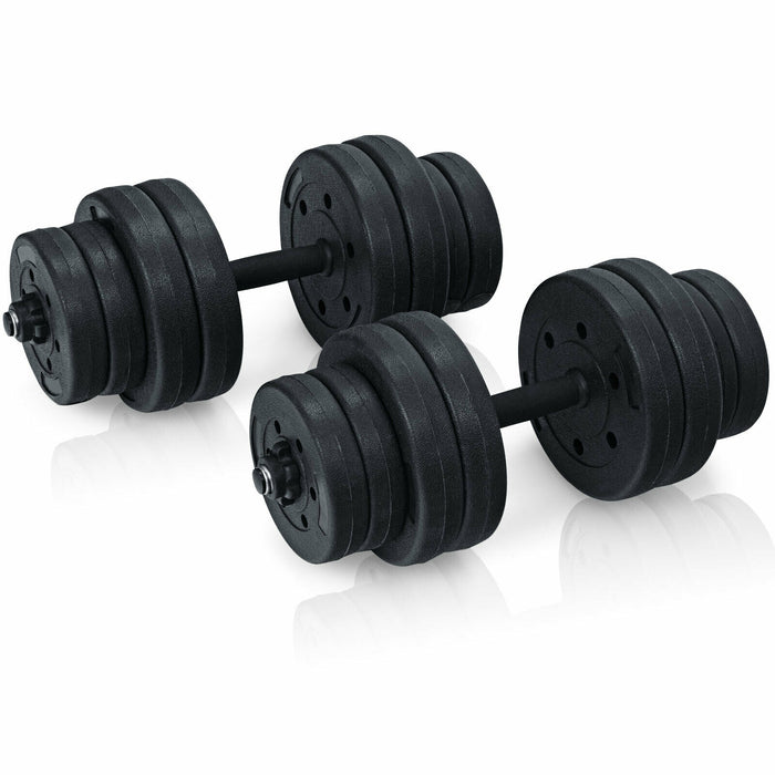 2 in 1 Dumbbell/Barbell Set, 30KG - Adjustable Weight Gym Equipment - Ideal for Home Workout and Muscle Building
