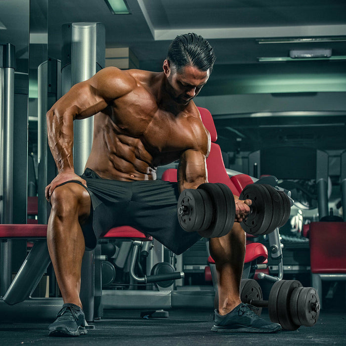 2 in 1 Dumbbell/Barbell Set, 30KG - Adjustable Weight Gym Equipment - Ideal for Home Workout and Muscle Building