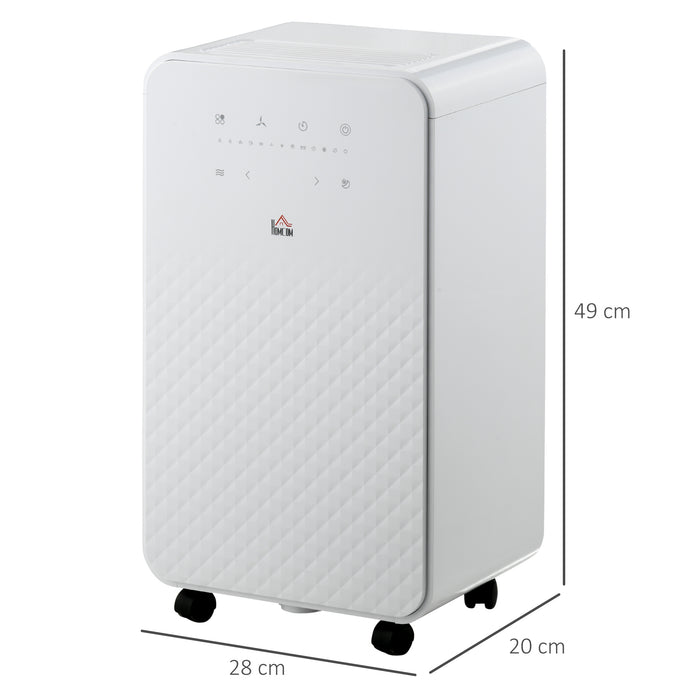 2000mL Compact Dehumidifier with Built-in Air Purifier - 24-Hour Timer, 5 Operating Modes, Up to 10L Daily Moisture Removal - Ideal for Home Laundry Rooms, Keeps Air Fresh and Dry