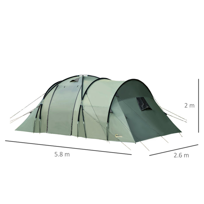 5-Person Family Camping Tent with Gazebo - Waterproof Garden Shelter with Rainfly, Multichamber Design - Spacious Outdoor Accommodation for Groups, Includes Carry Bag