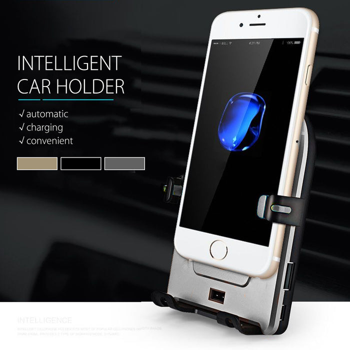 Auto USB IR Infrared Charger - Intelligent Motion Car Air Vent Holder for Smartphones - Ideal Solution for Handsfree, On The Move Charging