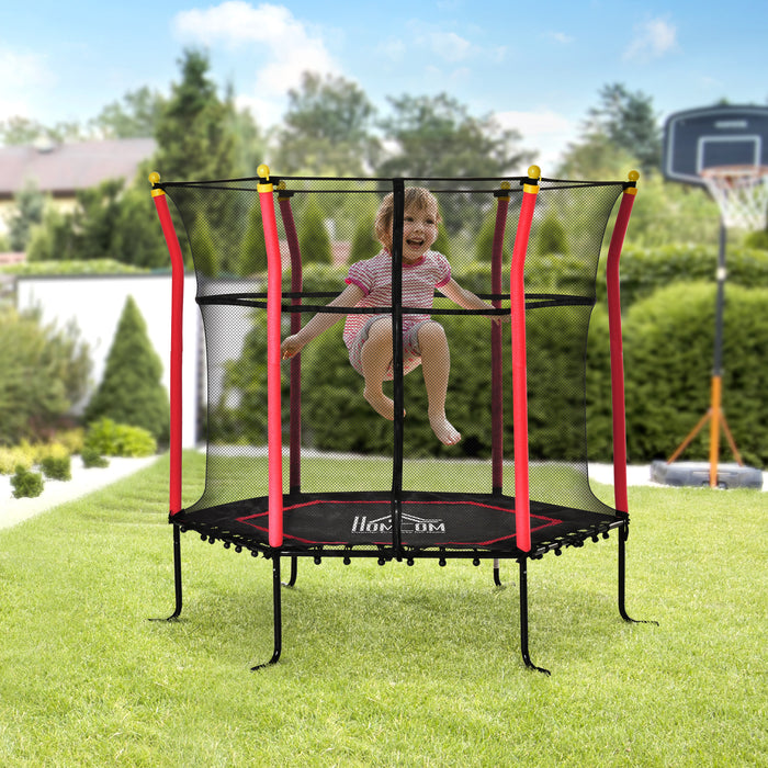 63 Inch Indoor/Outdoor Kids Trampoline with Safety Enclosure Net - Durable Mini Trampoline for Ages 3-10 - Fun Exercise Equipment for Toddlers & Children