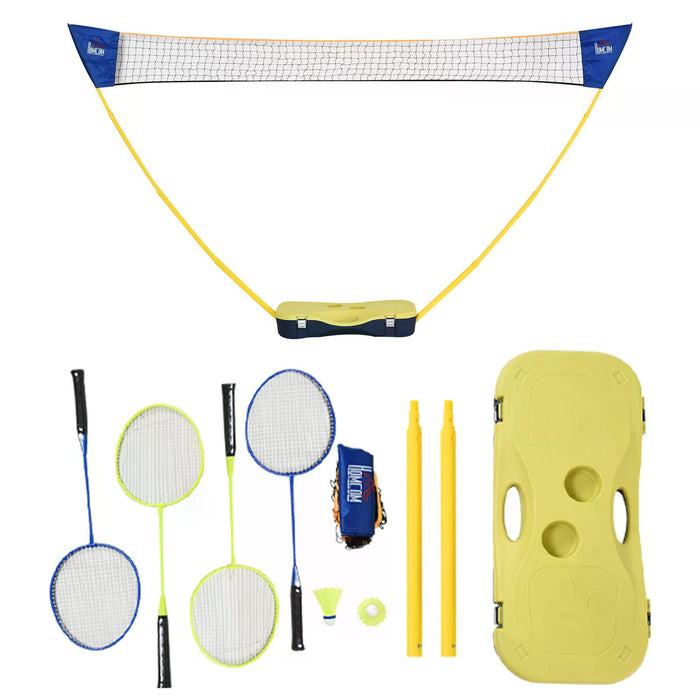 Foldable Portable Badminton Net Set - Perfect for Indoor & Outdoor Play, Beach and Backyard Games - Fun for Adults and Kids