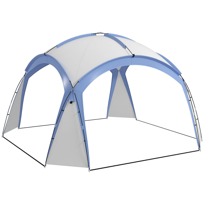 Outdoor Camping Gazebo 3.5 x 3.5M - Dome Tent Event Shelter, Garden Patio Sun Shade in Light Blue - Ideal for Campers and Garden Gatherings