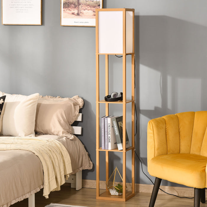 4-Tier Floor Lamp with Shelves - Stylish Reading Light and Storage Solution - Perfect for Living Room, Office, or Dorm Decor
