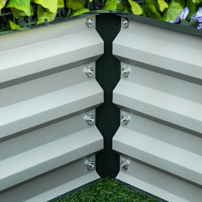 Galvanized Steel Raised Garden Beds - Durable Outdoor Planter Boxes for Herbs and Vegetables - Ideal for Patio, Backyard, and Balcony Gardening