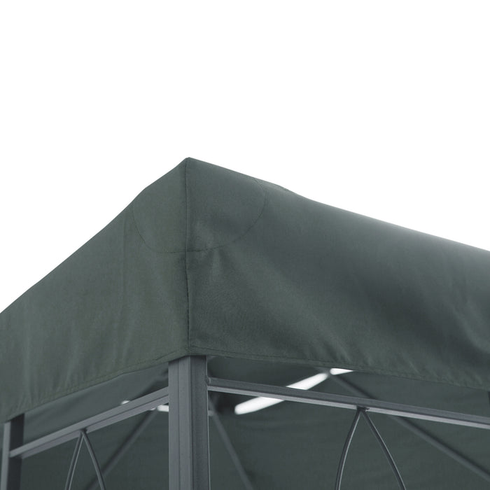 3x4m Gazebo Replacement Canopy - UV-Protective 2-Tier Roof Top for Garden Patio - Ideal for Outdoor Sun Shelter, Deep Grey (Top Only)