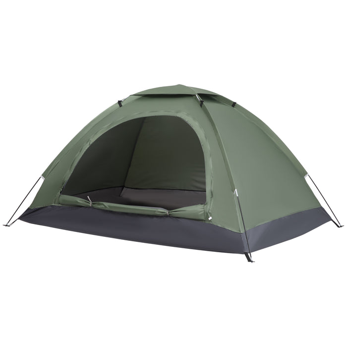 2-Person Camouflage Camping Tent - Zipped Doors, Storage Pocket, and Portable Design - Ideal for Outdoor Adventures and Stealth Camping