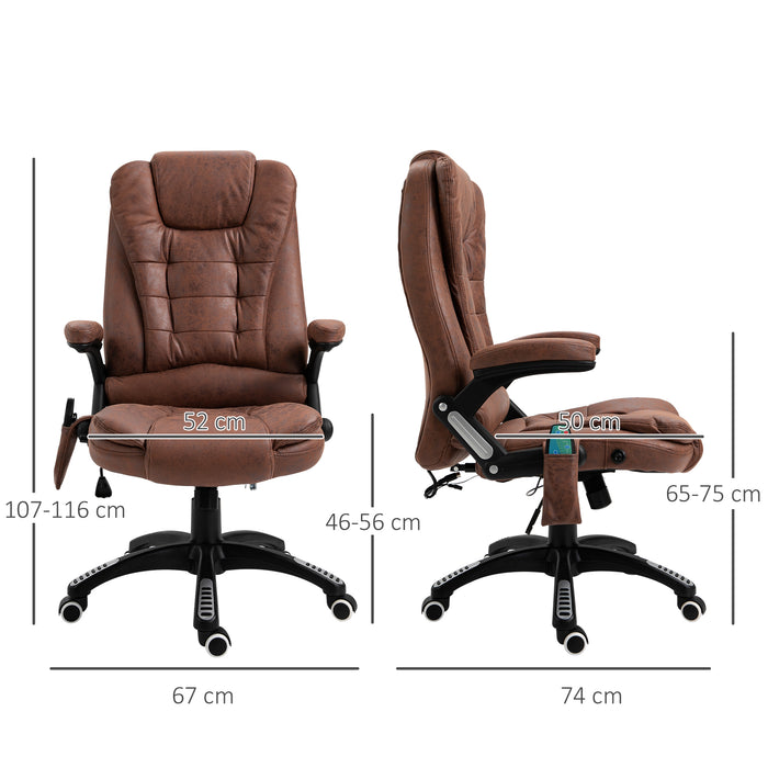 Heated Massage Recliner Chair - Office Chair with 6-Point Massage, 360° Swivel, Microfiber Upholstery - Ideal for Relaxation and Comfort in Workspaces